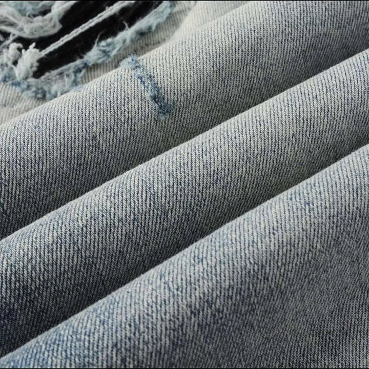 Black patch knees men's skinny jeans