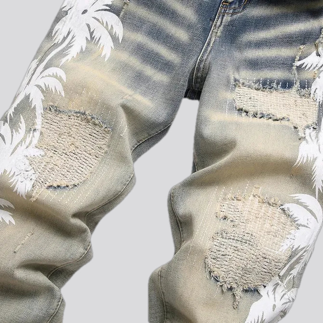 Faded wash skinny jeans for men