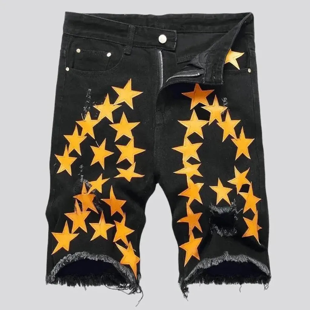 Stars-embroidery men's embroidered jeans