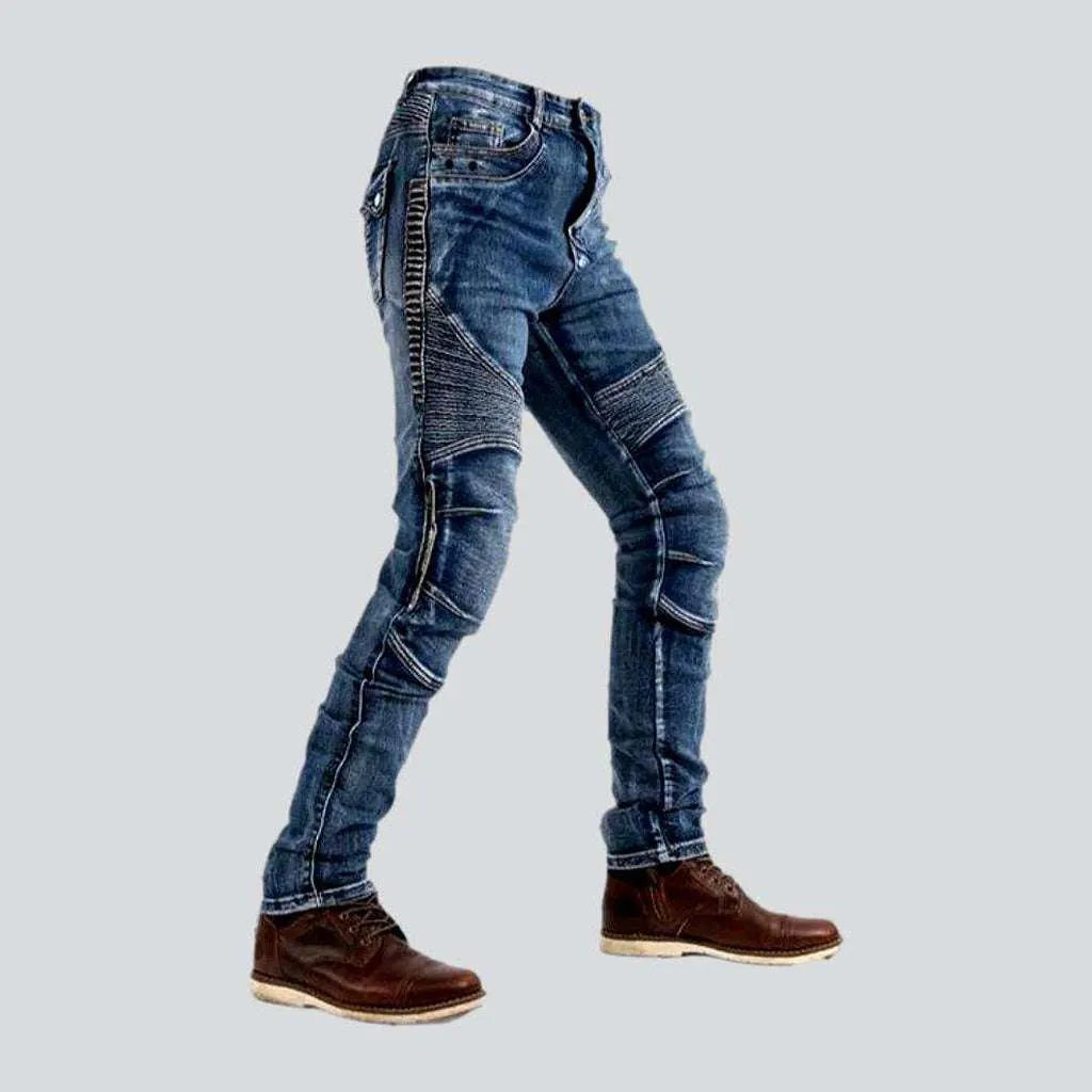 Slim men's riding jeans