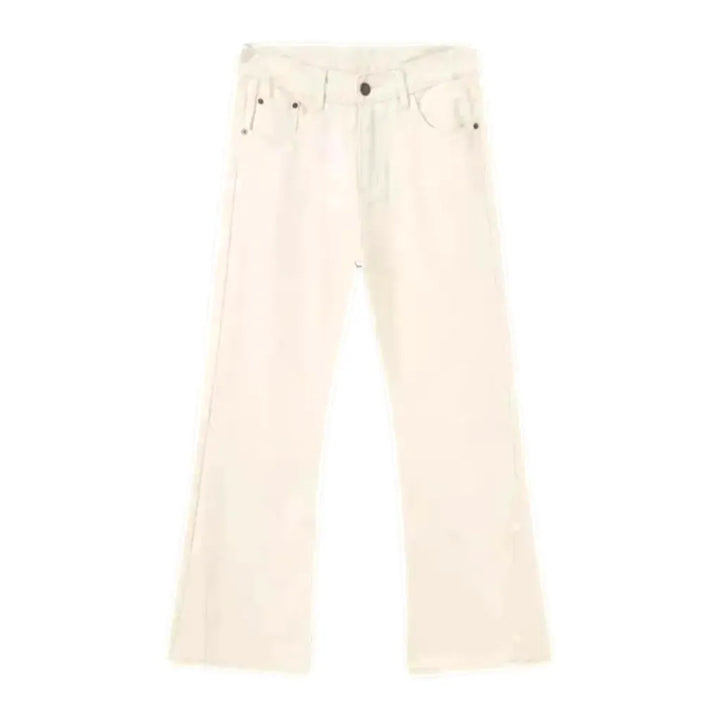 Mid-waist Bootcut Men's Jeans - White