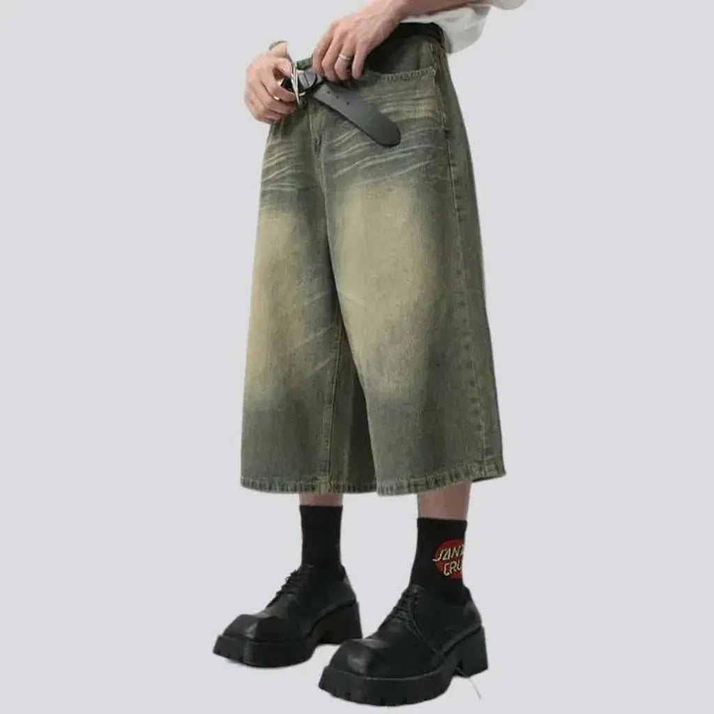 Y2k baggy men's denim shorts