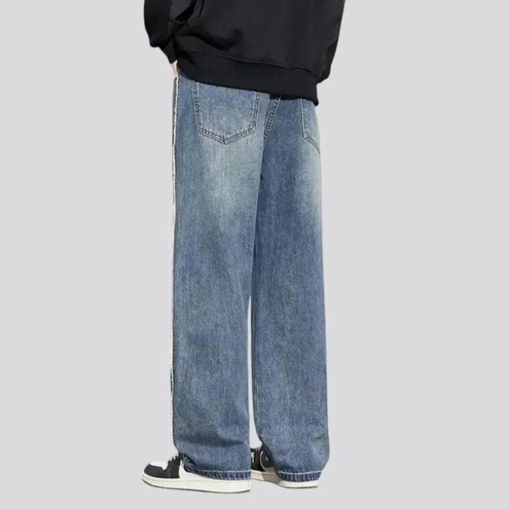 Baggy creased retro men's jeans