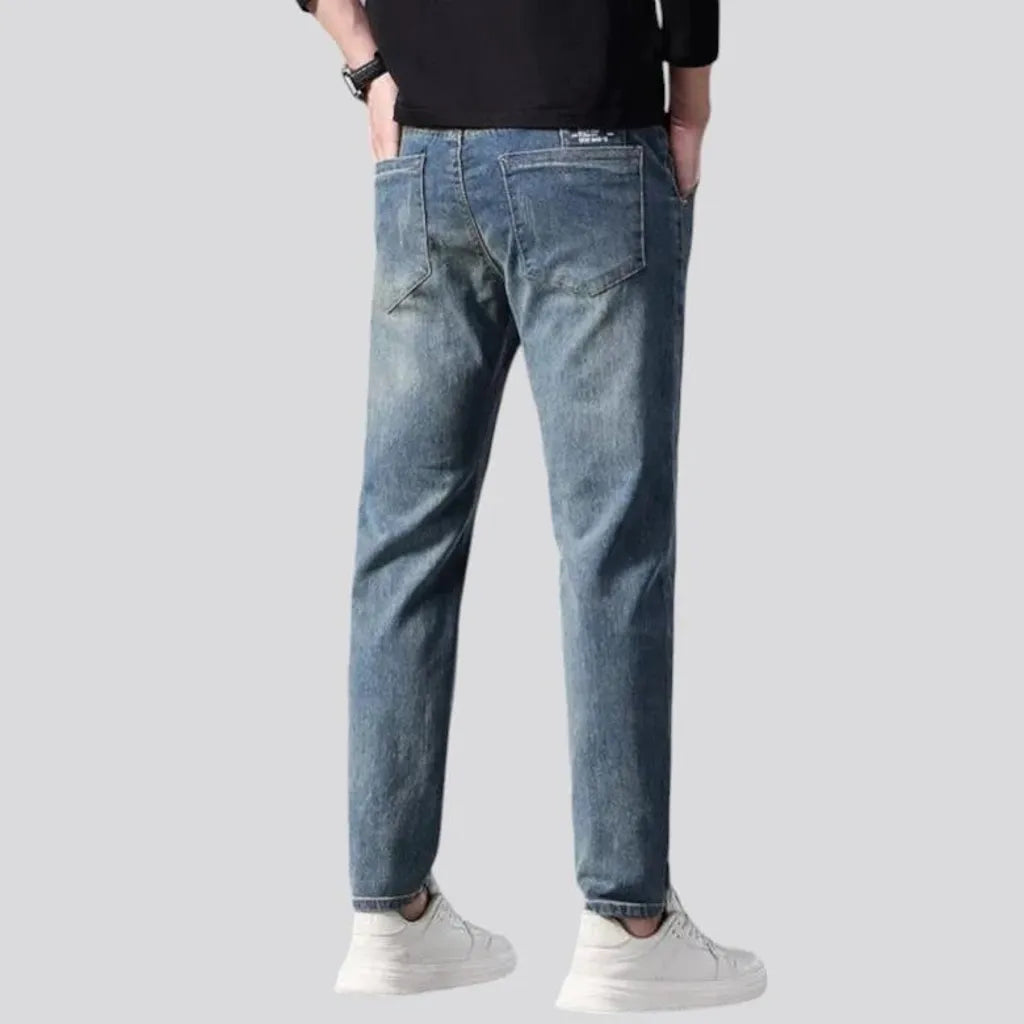 Casual faded mid rise jeans for men