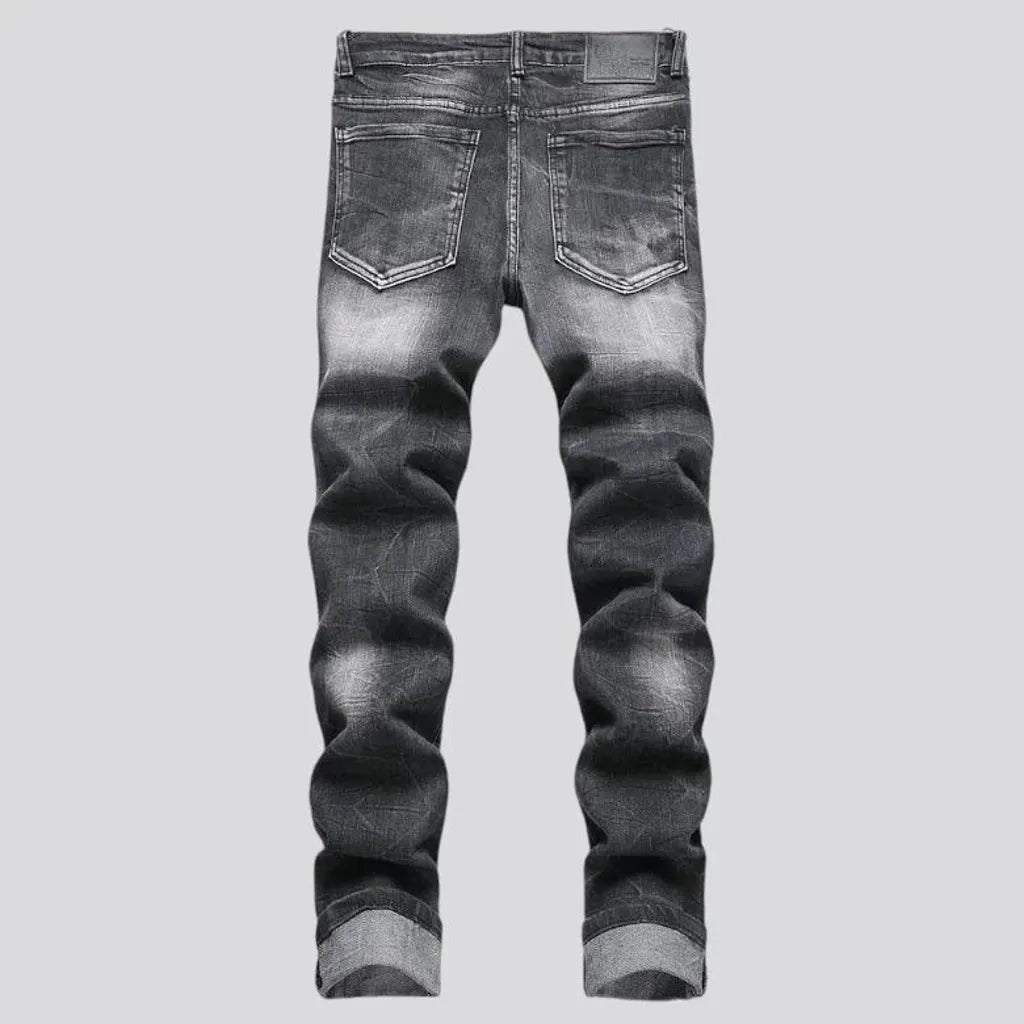 Boho distressed skinny men's jeans