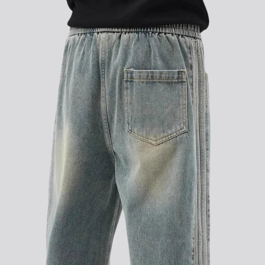 Baggy leg stylish denim joggers for men