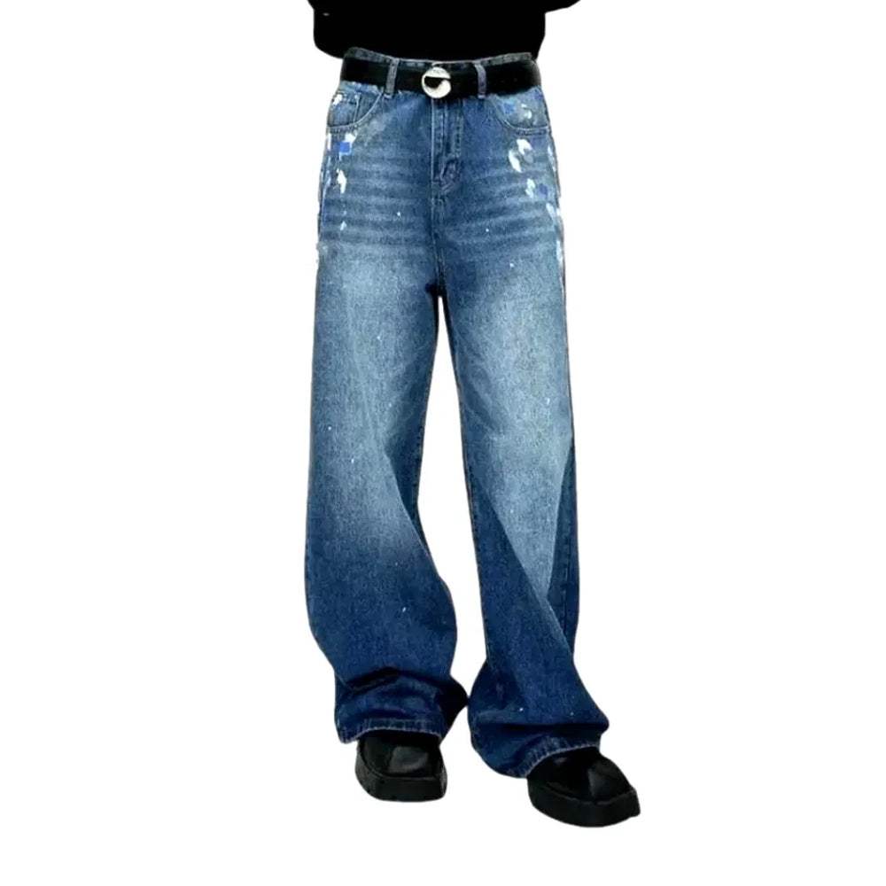 Mid Rise Trendy Men's Jeans - Blue