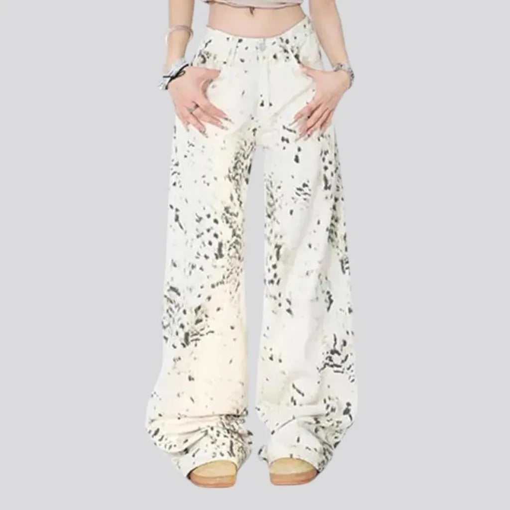 Baggy boho style women's jean pants