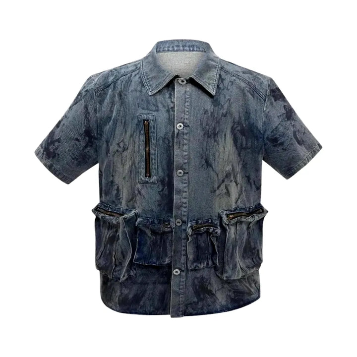 Vintage Style Men's Jean Shirt - Blue