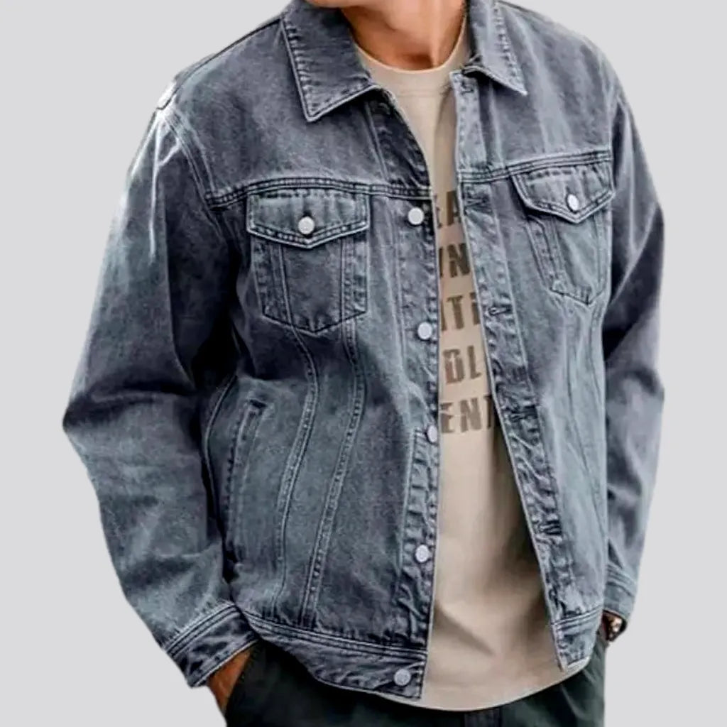 12oz oversized jeans jacket
 for men | Jeans4you.shop