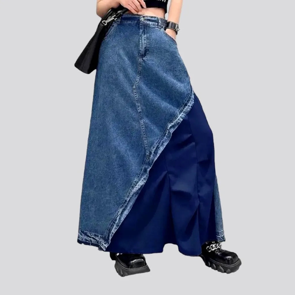 Asymmetric fashion jeans skirt
 for ladies