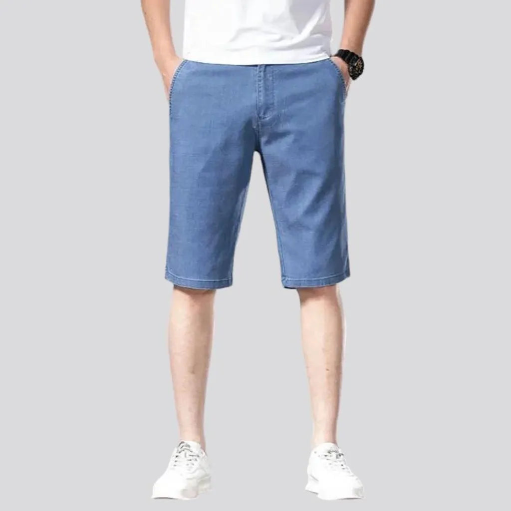 Monochrome thin denim shorts