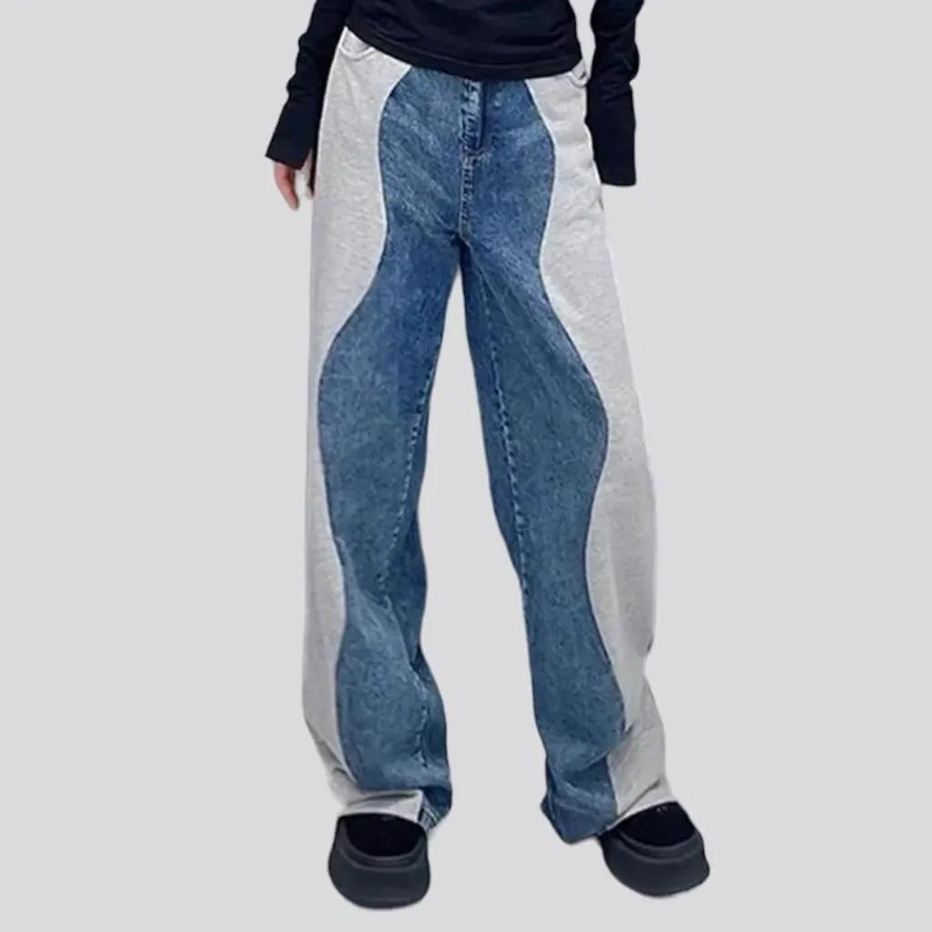 Mixed-fabrics jeans
 for women | Jeans4you.shop