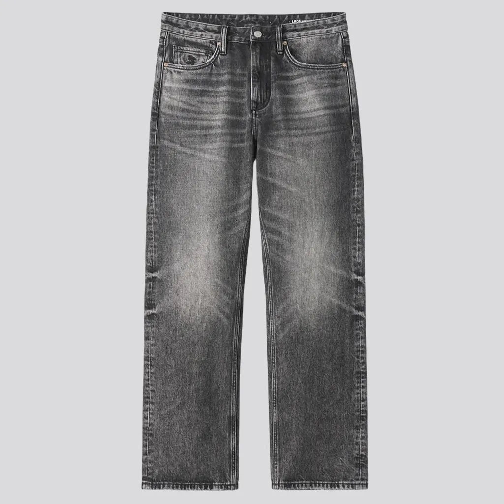 Grunge style vintage whiskered men's jeans