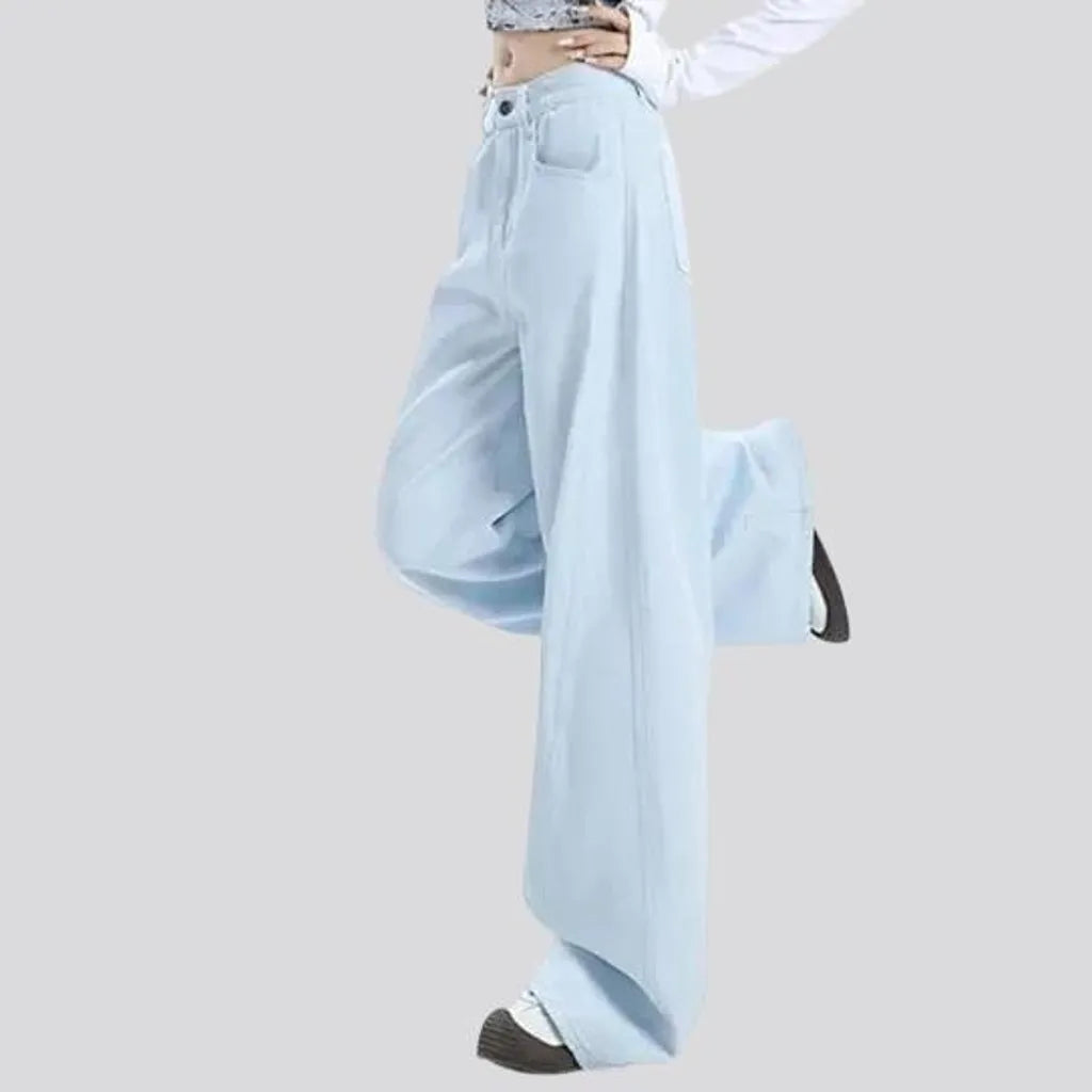 Fashionable baggy high rise women's jeans