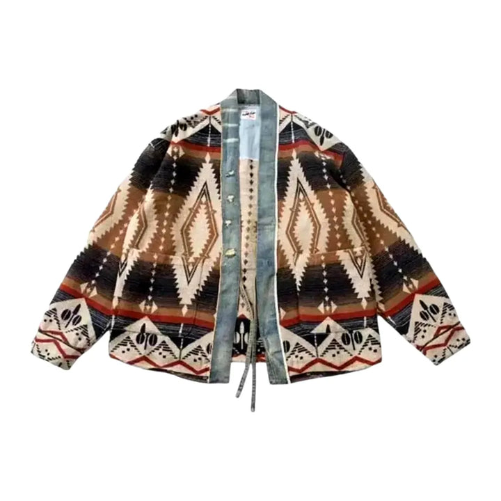 Boho Oversized Men's Jean Chore Jacket - Sand