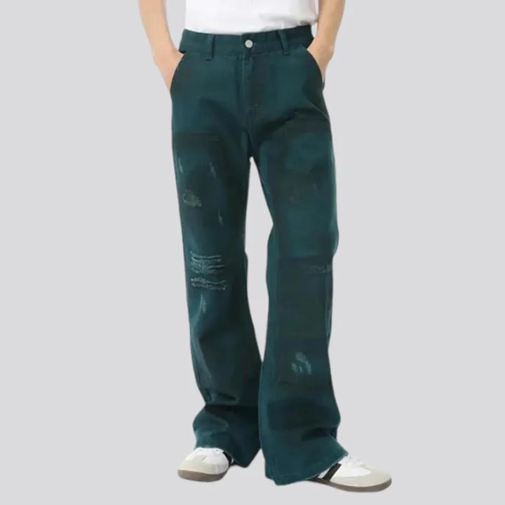 Colorful loose fit men's jeans