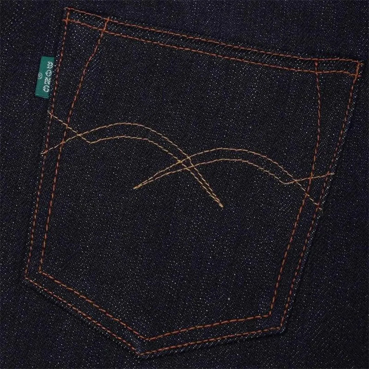 High-waist straight selvedge jeans