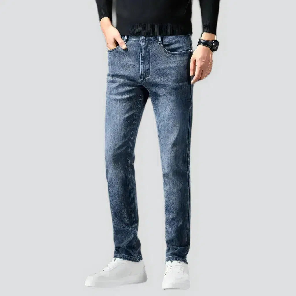 Thick men's stretchy jeans