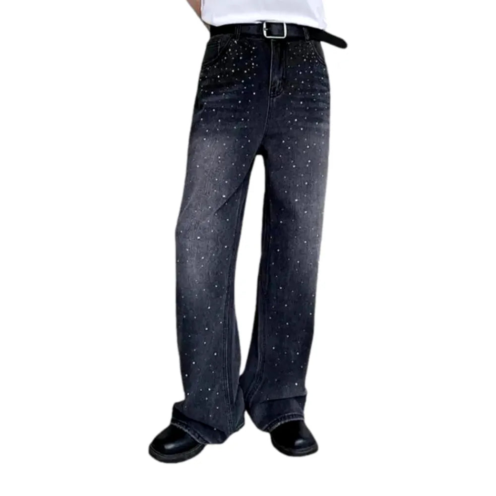 Sanded Boho Vintage Fit Men's Jeans - Black