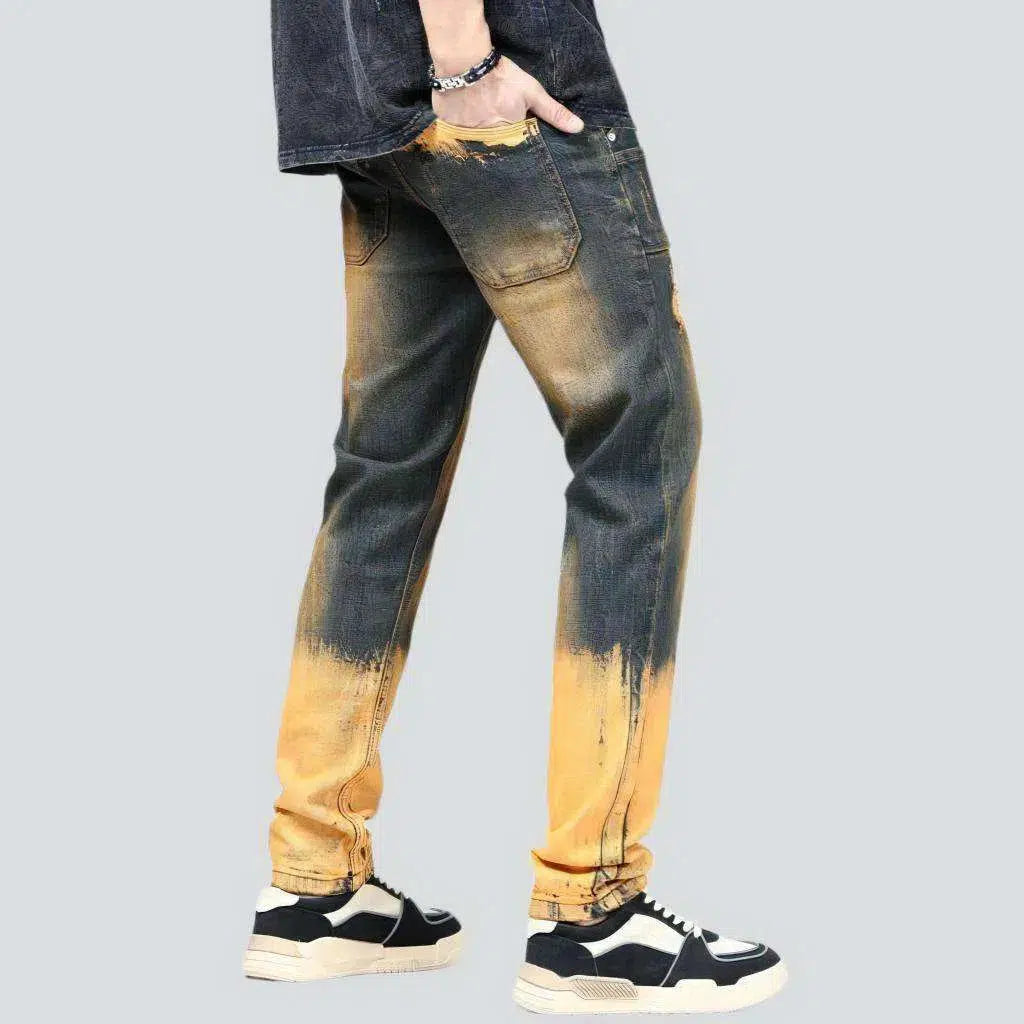Yellow cast jeans
 for men
