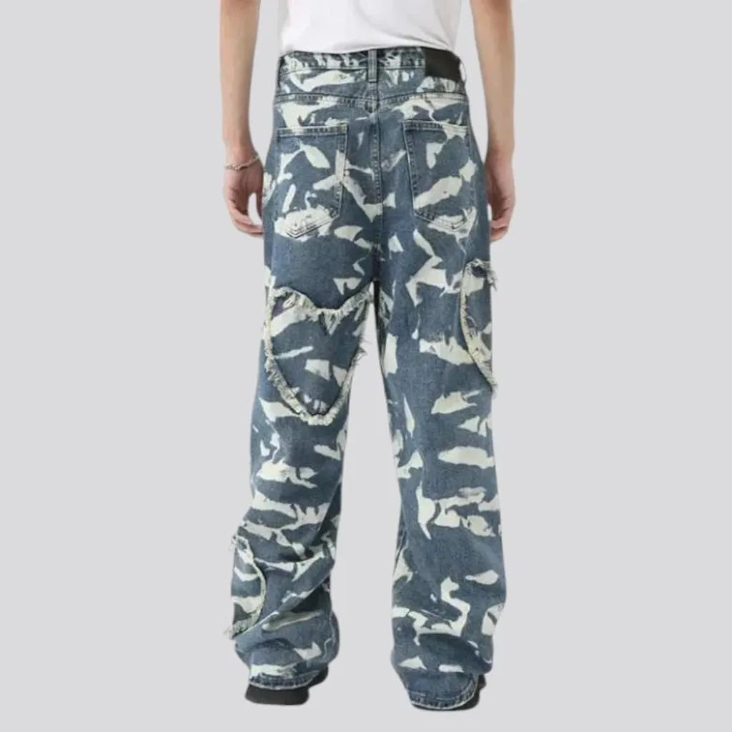 Camouflage fashion multi-color men's jeans