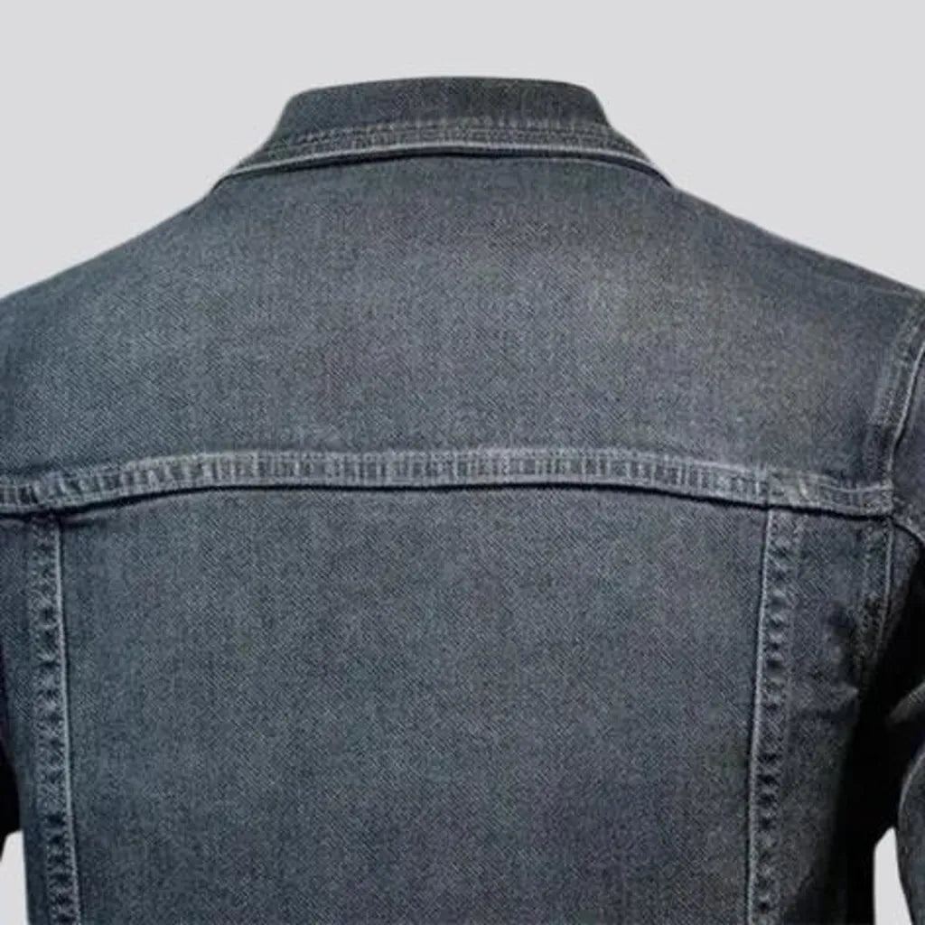 Vintage washed out jean jacket for men