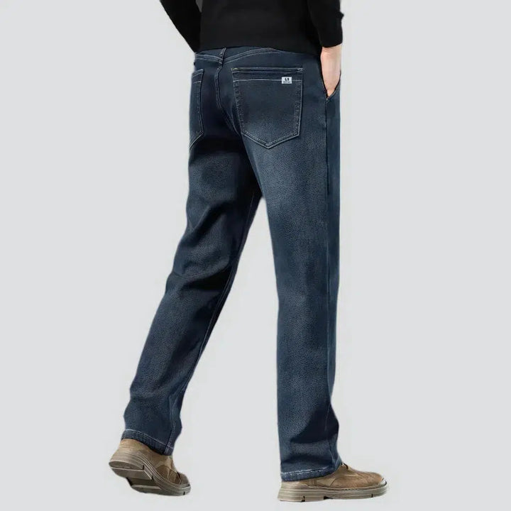 Thick men's high-waist jeans