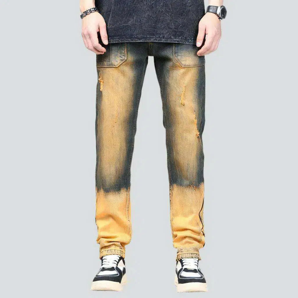 Yellow cast jeans
 for men