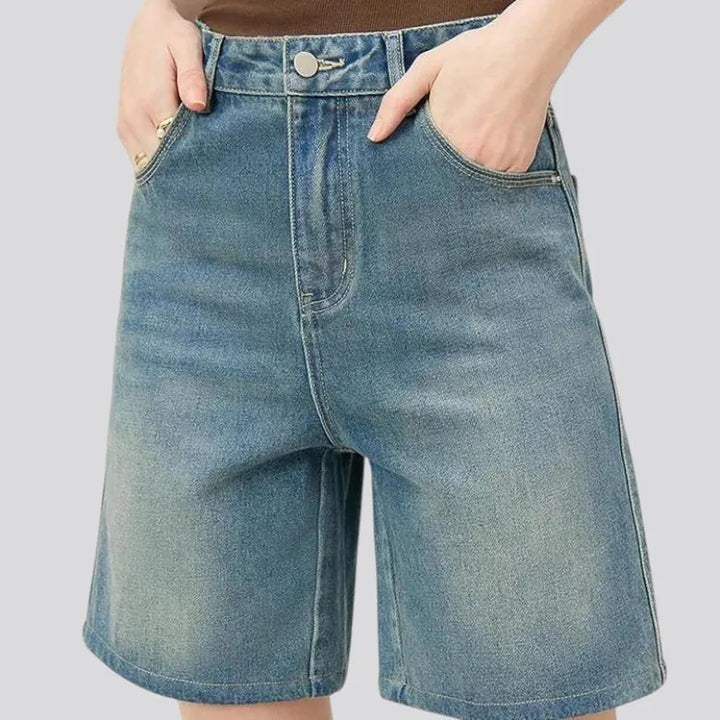 High waist women's jean shorts