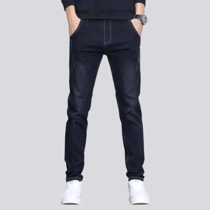 Slim fit dark jeans for men