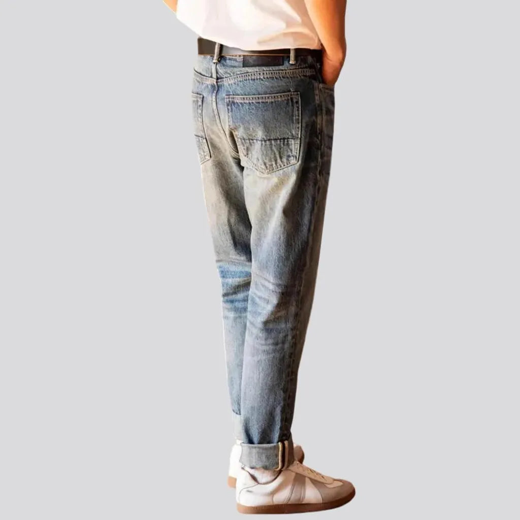 Mid rise tapered men's jeans