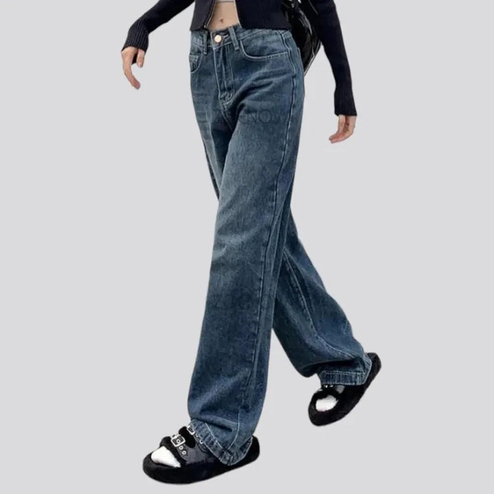 Fashion dark-wash jeans
 for ladies