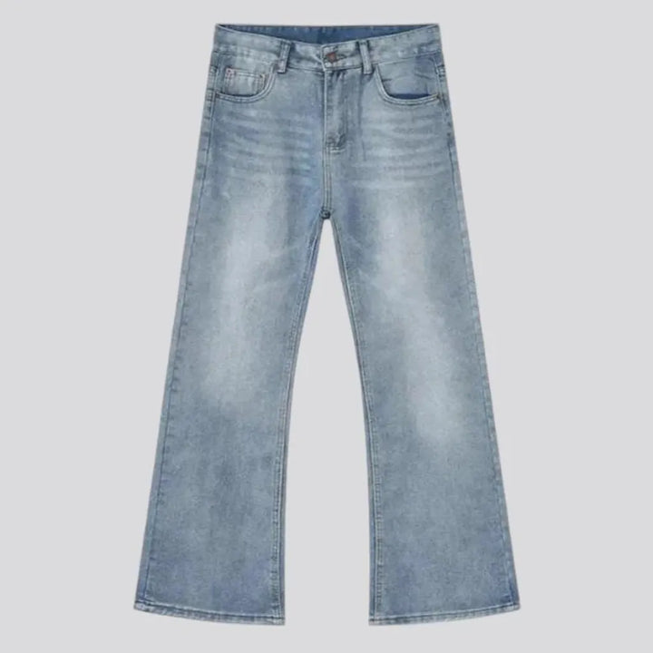 Mid rise light wash stylish men's jeans