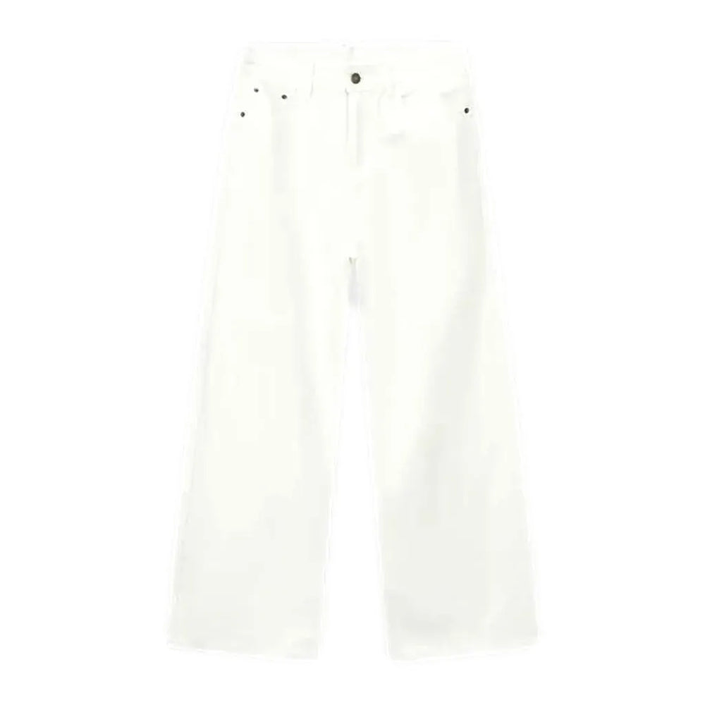 Y2k Patterned Stylish Jeans for Men - White