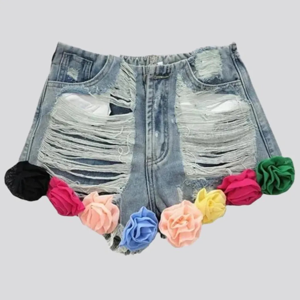 Straight jean shorts
 for women