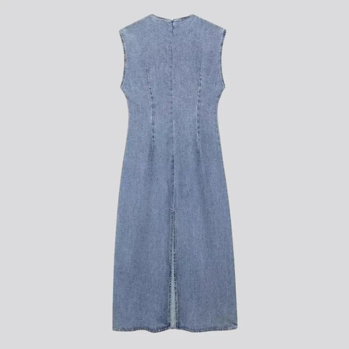 Casual maxi denim dress