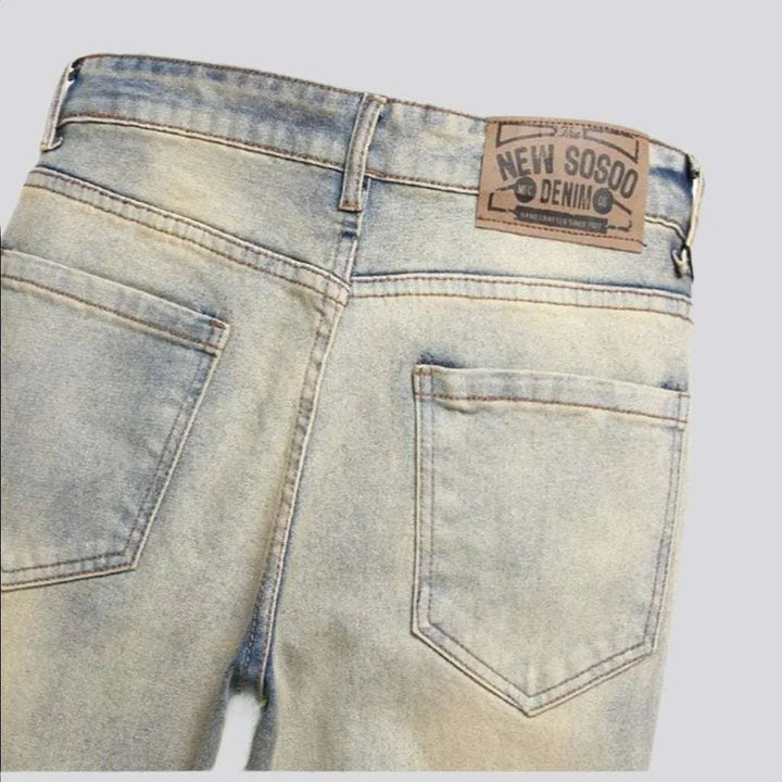 All-over embroidery vintage jeans