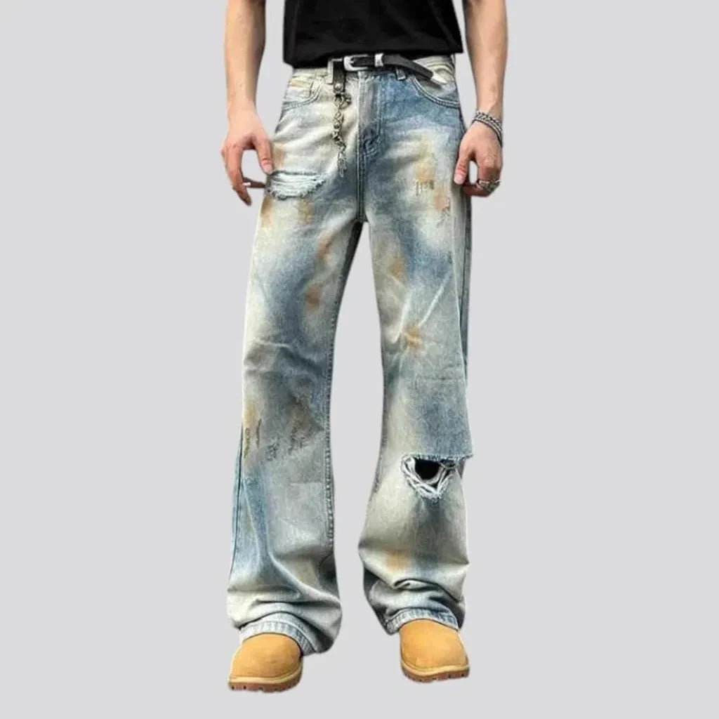 Boho style and baggy men's jeans