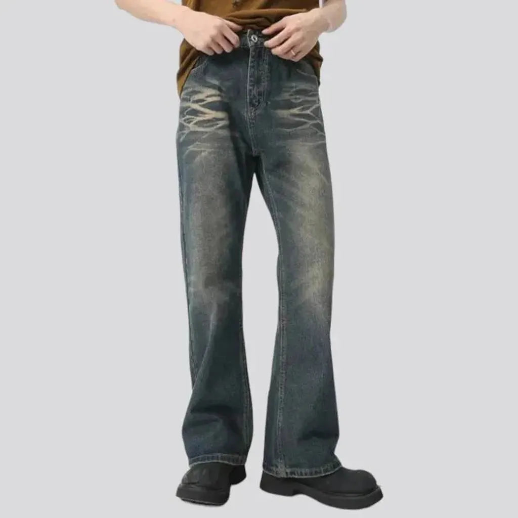 Fashion whiskered jeans
 for men