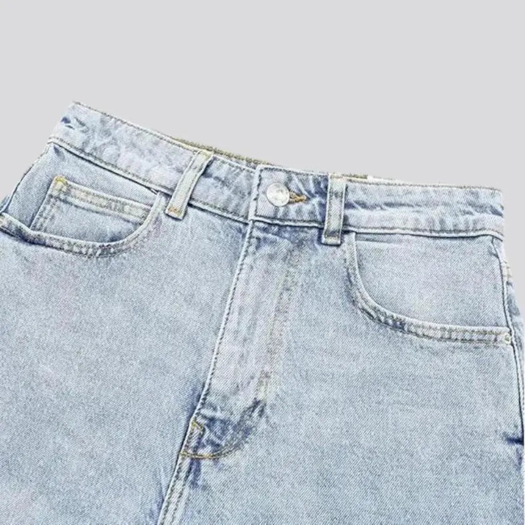 Casual fit high waist women's jeans shorts