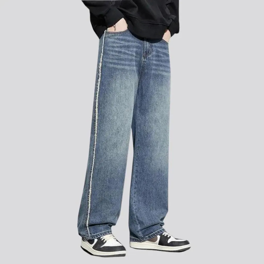 Baggy creased retro men's jeans