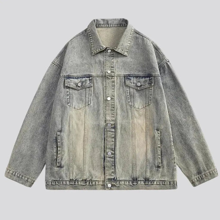 Fashionable regular fit 90s men's jean jacket