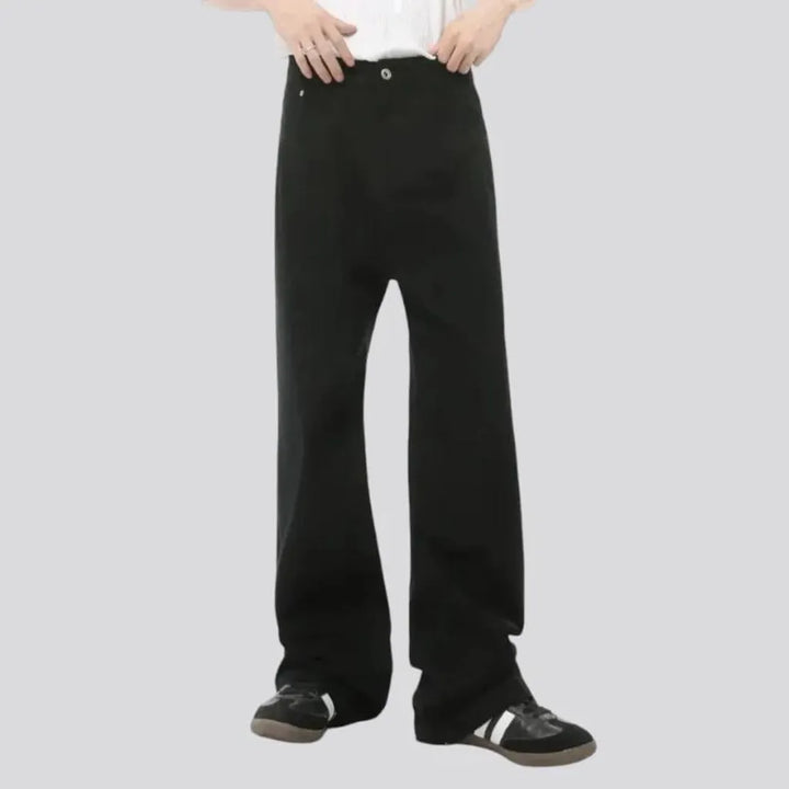 Monochrome straight cut fashion men's jeans