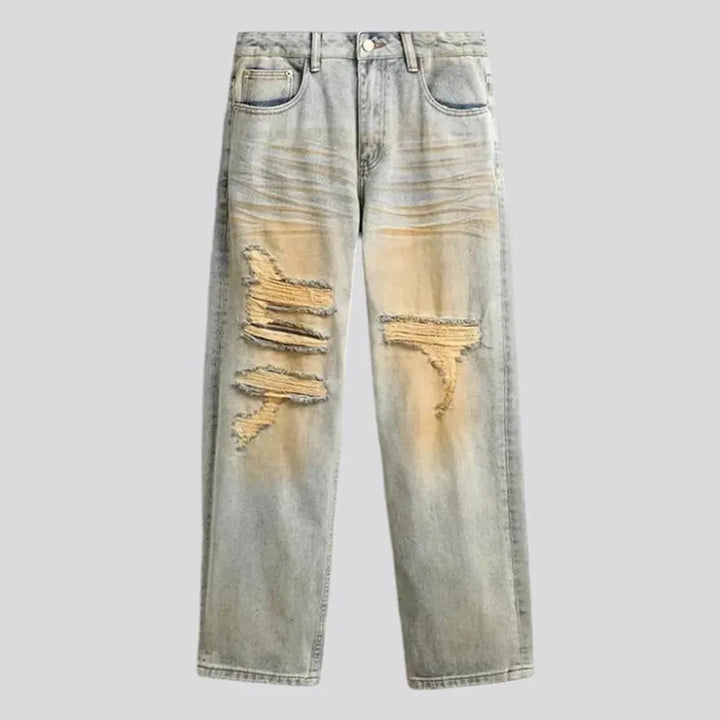 Boho style men's jeans