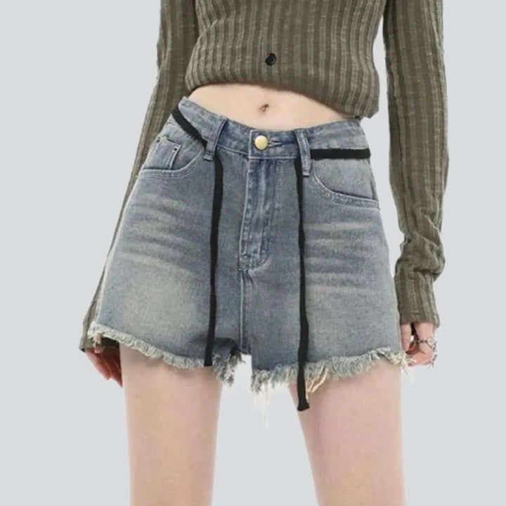 Loose vintage distressed jean shorts