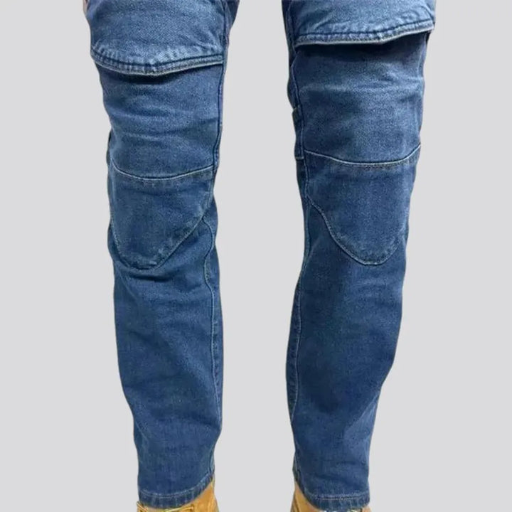 High rise motorcycle men's jeans