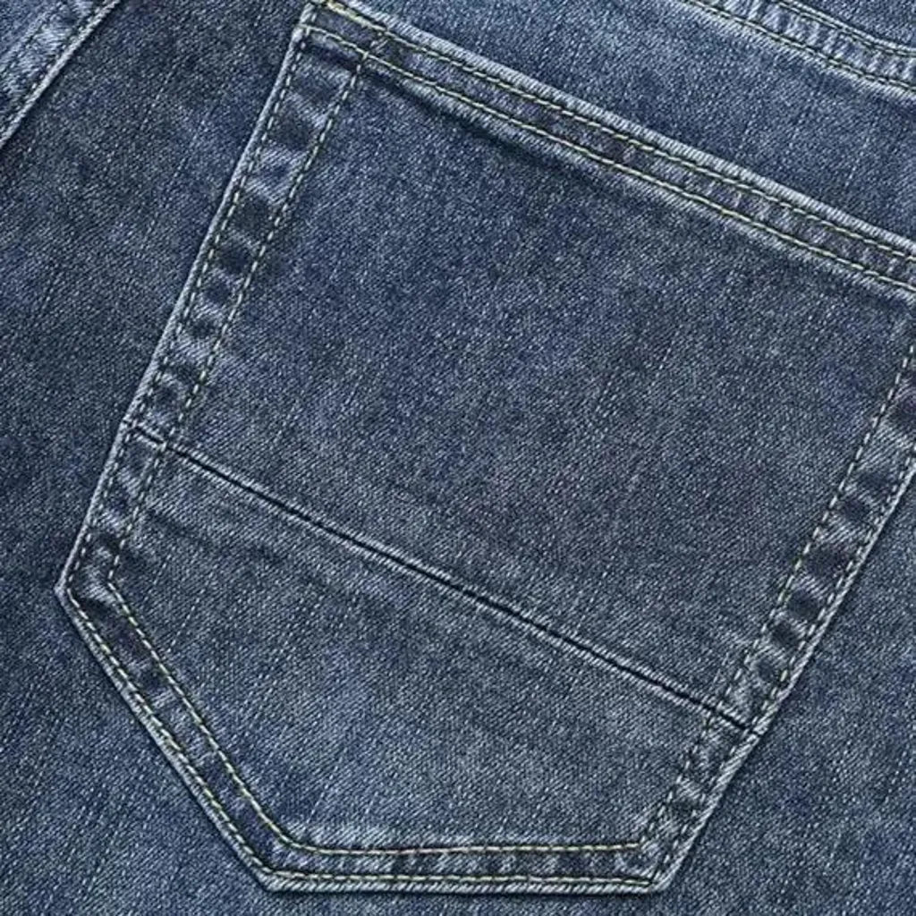 High rise stonewashed men's jeans