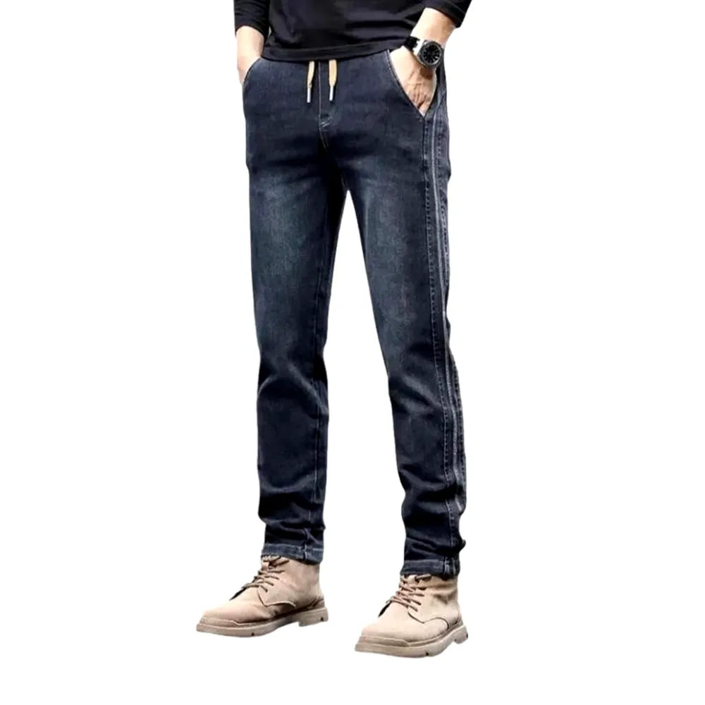 Stylish Slim Men's Denim Joggers - Dark Blue