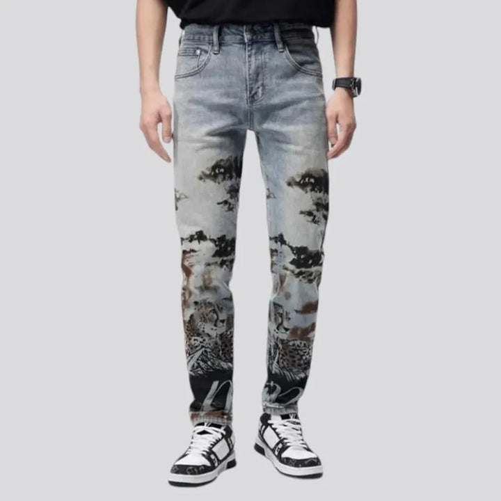 Vintage painted fashion men's jeans